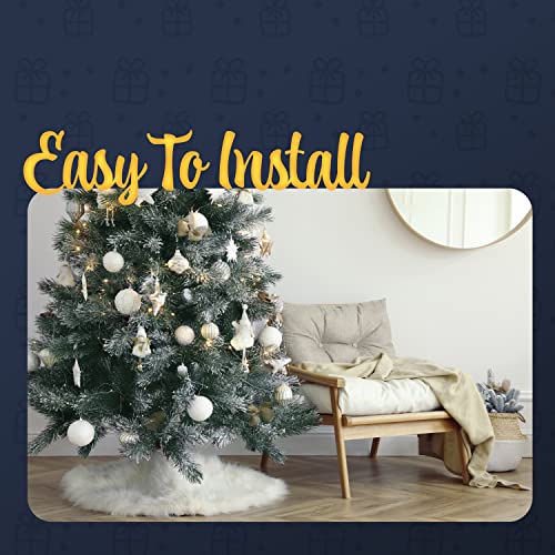 Delka Faux Fur White Christmas Tree Skirt