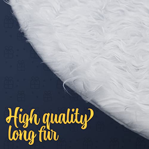 Delka Faux Fur White Christmas Tree Skirt