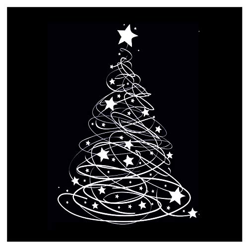 Swishy Tree Christmas Window Stickers with Extra Stars