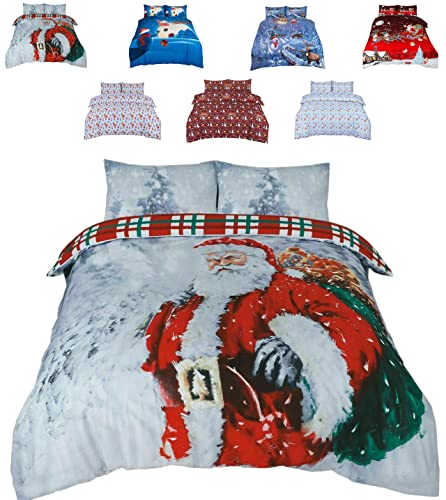 Festive Father Santa 3-Piece Christmas Bedding Set - Double