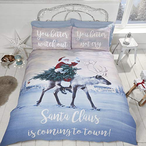 Festive Father Christmas & Rudolph Duvet Cover Set