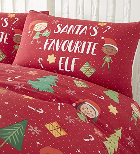 Christmas Bedlam Elf & Santa Duvet Cover Set - Double