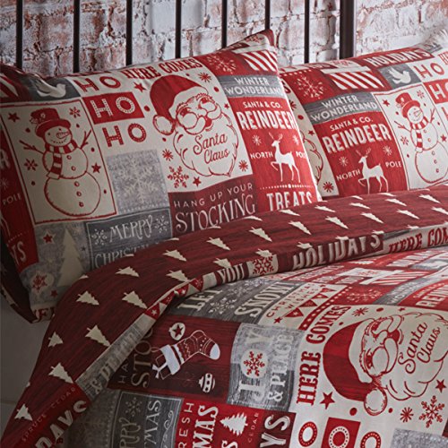 Christmas Scrapbook Quilt Duvet and Pillowcase Set