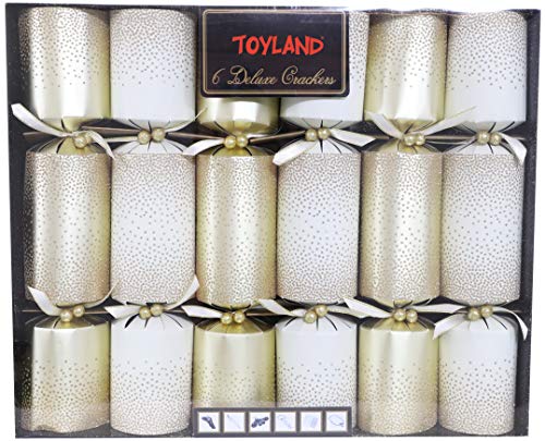 Toyland® Deluxe Gold Christmas Crackers - 6 Pack