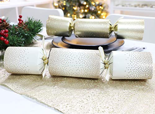 Toyland® Deluxe Gold Christmas Crackers - 6 Pack
