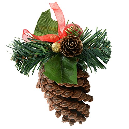 Gold/Red Pine Cone Christmas Decoration - Pack of 5