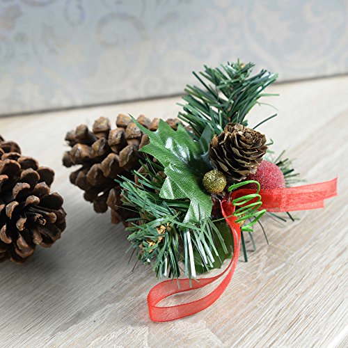 Gold/Red Pine Cone Christmas Decoration - Pack of 5