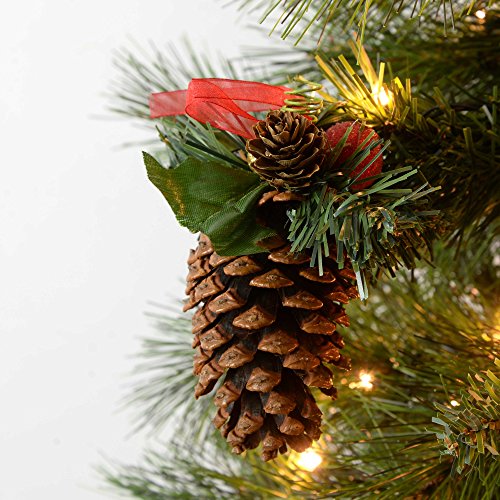 Gold/Red Pine Cone Christmas Decoration - Pack of 5