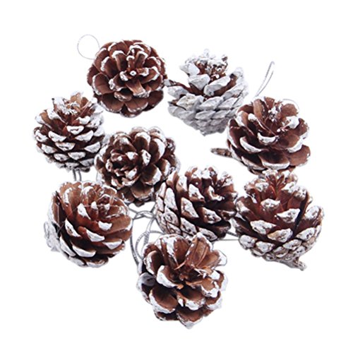 9-Piece Christmas Pine Cones Ornaments: Festive Xmas Decor