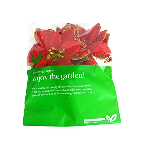 Sparkling Poinsettia Flower Set for Festive Decor