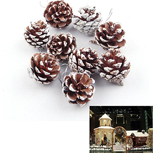 9-Piece Christmas Pine Cones Ornaments: Festive Xmas Decor