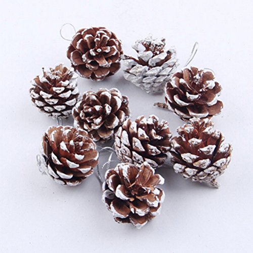 9-Piece Christmas Pine Cones Ornaments: Festive Xmas Decor