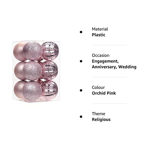 12PCS 8CM Xmas Baubles – Festive Decorations for Gifts