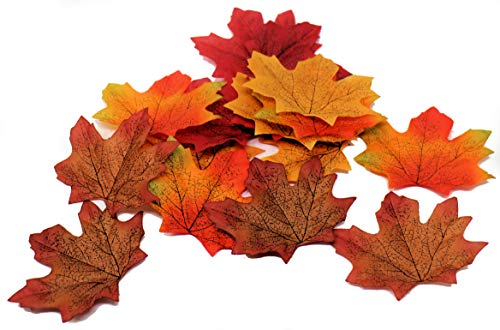 100 Artificial Leaves Classroom Display Leaf Decoration Craft Materials Fake Leaves Fabric Autumn Decorations Natural Resources For Early Years Wedding Crafting