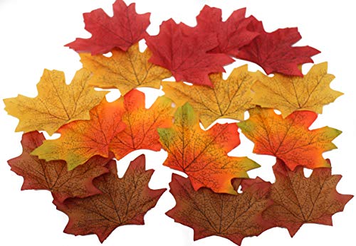 100 Artificial Leaves Classroom Display Leaf Decoration Craft Materials Fake Leaves Fabric Autumn Decorations Natural Resources For Early Years Wedding Crafting