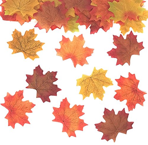100 Artificial Leaves Classroom Display Leaf Decoration Craft Materials Fake Leaves Fabric Autumn Decorations Natural Resources For Early Years Wedding Crafting