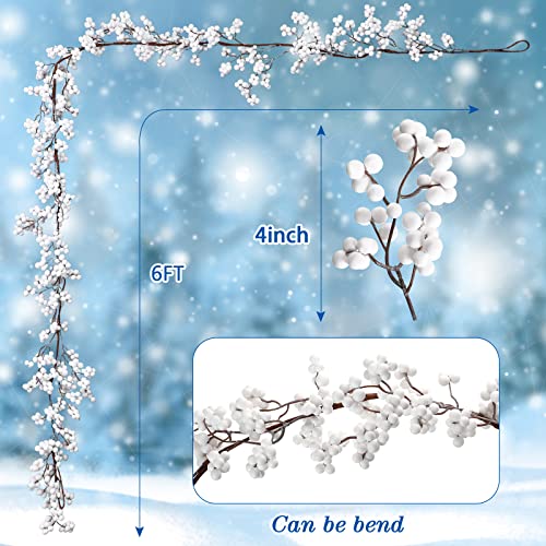 Lighted Berry Christmas Garland with Leaves - 6 Feet