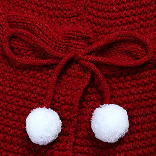 Thick Luxury Red Tree Skirt with Snowballs
