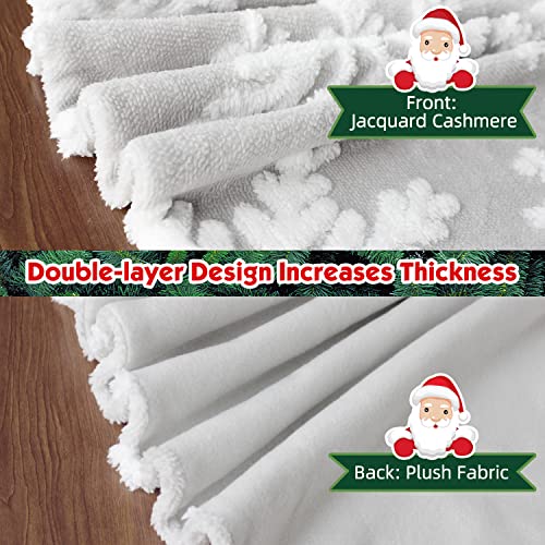 Christmas Tree Skirt: 36" Jacquard Cashmere Snowflake