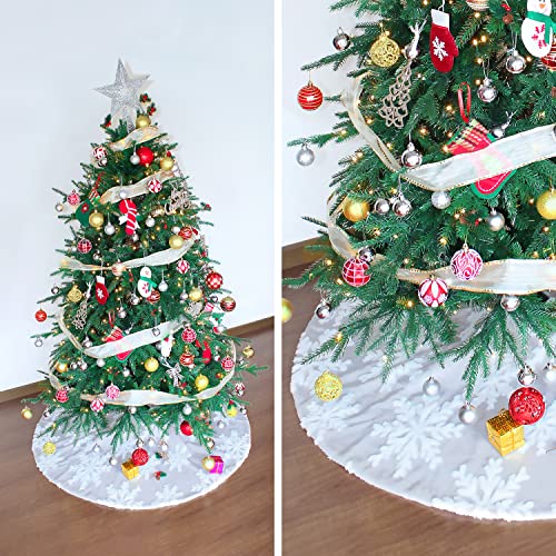 Christmas Tree Skirt: 36" Jacquard Cashmere Snowflake
