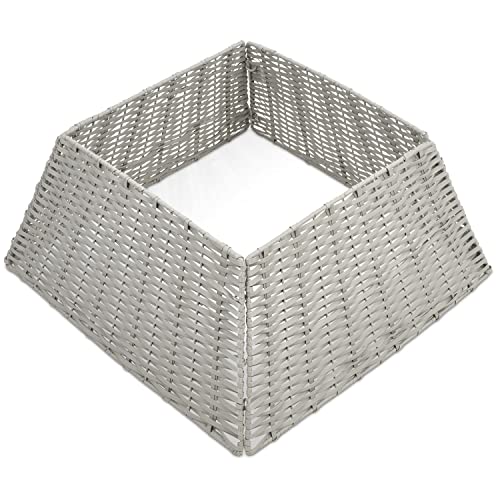 SA Products Christmas Tree Skirt - Grey Wicker Square