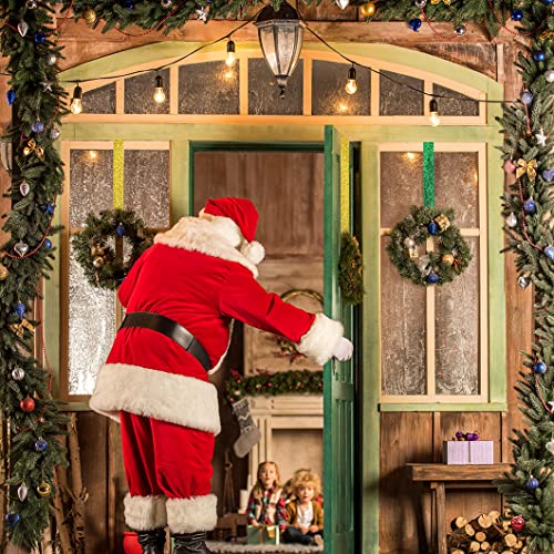 Rolin Roly 2Pcs Wreath Hanger,Front Door Punch Free Hook 12" Garland Hanger Christmas Wreath Hanging Hooks for Easter Decorations Home Office Wall Wedding Wreaths Decor (Green+Gold)