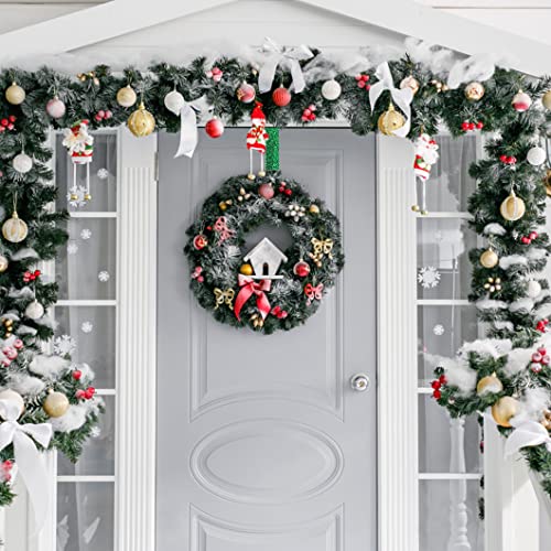 Rolin Roly 2Pcs Wreath Hanger,Front Door Punch Free Hook 12" Garland Hanger Christmas Wreath Hanging Hooks for Easter Decorations Home Office Wall Wedding Wreaths Decor (Green+Gold)