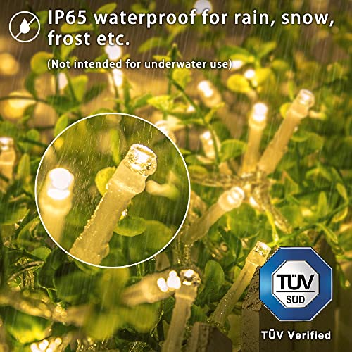 [Timer & Remote] 100 LED Outdoor Battery Fairy Lights (IP65 Waterproof, Dimmable, 8 Modes) by Koopower, 11M, Warm White