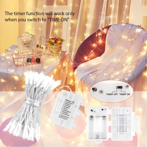 [Timer & Remote] 100 LED Outdoor Battery Fairy Lights (IP65 Waterproof, Dimmable, 8 Modes) by Koopower, 11M, Warm White