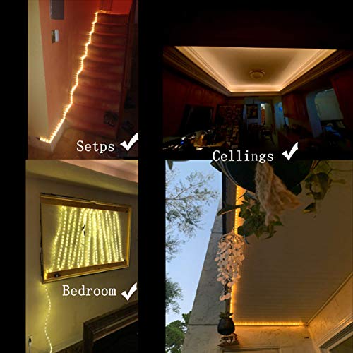 FOEERS Outdoor LED Rope Lights,9.8FT Warm White 220V Waterproof Mains,Connectable String Light Plug in,Christmas Lighting for Bedroom Garden Camping Tent Decking Gazebo