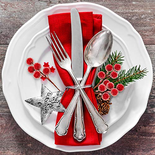 Whaline Christmas Artificial Berries Red Frosted Holly Berry Stems Christmas Berry Picks Christmas Wreath Decoration Supplies for Garland Xmas Tree Crafts Gift Home Wedding Holiday Party, 12 Pack
