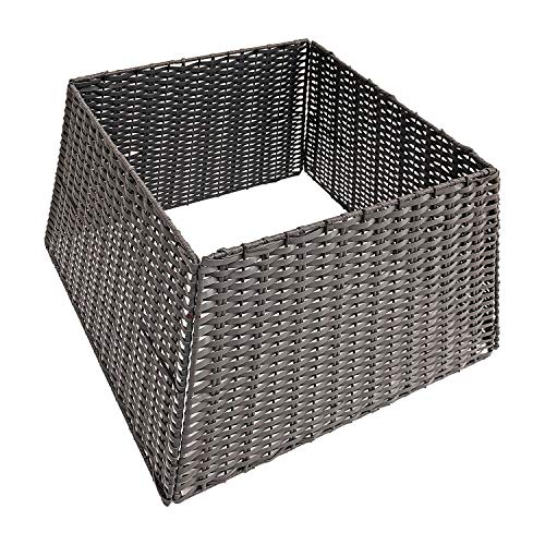 Grey Rattan Wicker Christmas Tree Skirt Basket