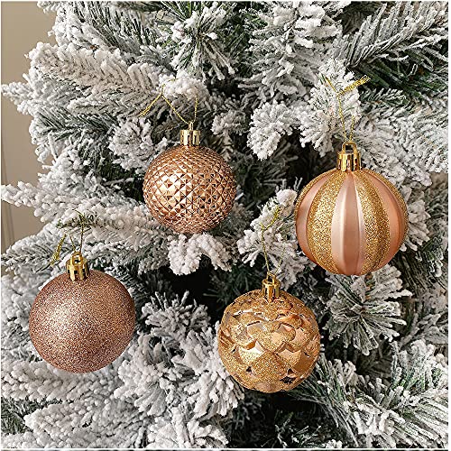 12pcs Orange Christmas Tree Baubles - Festive Decorations