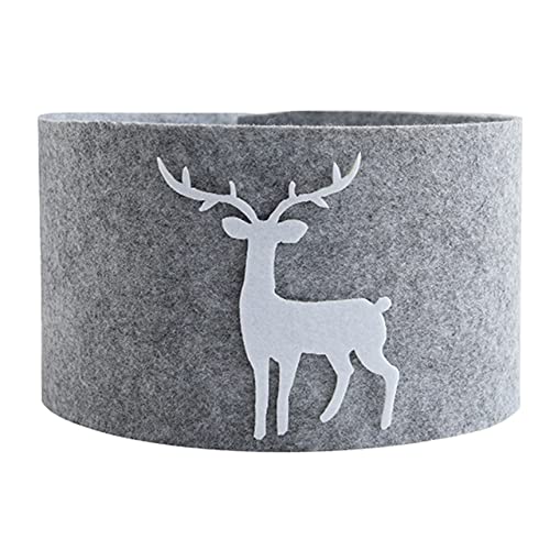 Small Gray Reindeer Christmas Tree Collar Basket