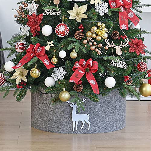 Small Gray Reindeer Christmas Tree Collar Basket