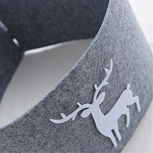 Small Gray Reindeer Christmas Tree Collar Basket