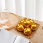 6 Pcs Golden Apples Artificial Golden Fruit Crafts Gold Apples for Home Decoration Christmas Décor