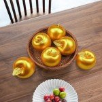 6 Pcs Golden Apples Artificial Golden Fruit Crafts Gold Apples for Home Decoration Christmas Décor