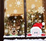 Christmas Window Stickers: Peeping Santa & Rudolph Decals