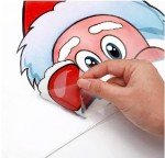 Christmas Window Stickers: Peeping Santa & Rudolph Decals