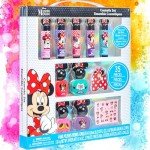 Disney Minnie Mouse - Townley Girl Sparkly Cosmetic Makeup Set with Lip Balm Nail Accessories -35 Pcs|Perfect for Parties Sleepovers Makeovers|Birthday Gift for Girls above 3 Yrs