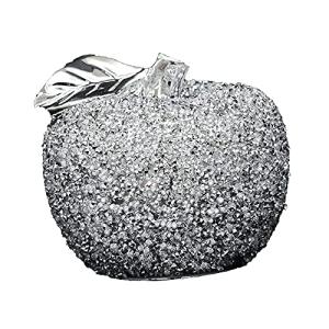 ONEBRAND Diamond Crushed Fruit Apple Ornament Figurine - Home Décor - Paperweight - Table Decoration - Glass Decors - Best Option for Gift.