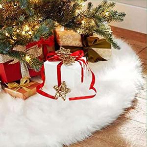 Delka Faux Fur White Christmas Tree Skirt