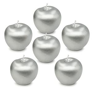 Lorigun 6 Pcs Artificial Silver Apples Silver Fruit Crafts Home Decoration Christmas Décor