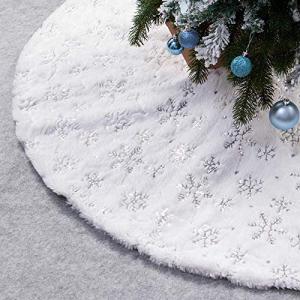 Luxury Silver Snowflake Tree Skirt, Xmas Decor