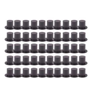 Toyvian 100pcs Mini Black Top Hats Plastic Magician Hats Christmas Black Top Hats for DIY Craft Embellishing Creating Party Supplies S