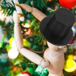 Toyvian 100pcs Mini Black Top Hats Plastic Magician Hats Christmas Black Top Hats for DIY Craft Embellishing Creating Party Supplies S