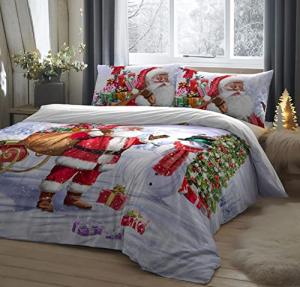 Santa & Snowy Duvet Cover Set - Double Bed