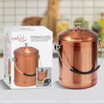 Copper Stainless Steel Kitchen Compost Bin with Lid