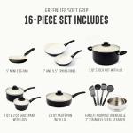 GreenLife Ceramic Nonstick Cookware Set, 16 Pieces